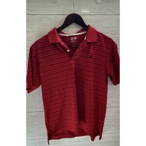 BOYS’ ADIDAS CLIMALITE S/S POLO SHIRT, RED/GREY, Medium